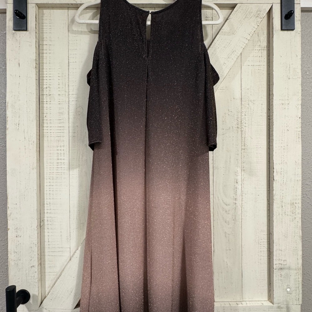 VENUS Shimmering Dark to Light Brown Ombré Mid-Sleeve Dress